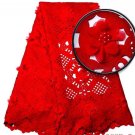 African Lace Fabric/Red Guipure Lace Fabric/Swiss Lace fabric/5yards