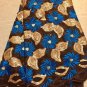 African lace fabric/Swiss Lace fabric/Blue Brown Hand Cut Organza Lace /5yards