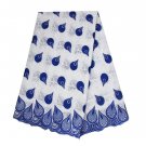 African Lace Fabric / Swiss Voile Lace Fabric / Blue White Voile Lace / 5 yards