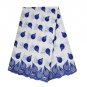 African Lace Fabric / Swiss Voile Lace Fabric / Blue White Voile Lace / 5 yards