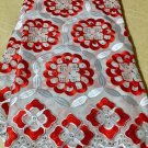 african fabric lace/Swiss voile Lace/Red white  Swiss Voile Lace/ 5 yards