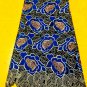 African Lace Fabric /Swiss Voile Lace /Blue Big Swiss Lace Fabric with stones