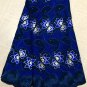 african lace fabric /  lace fabric / Blue Swiss Voile Lace Fabric / 5 yards