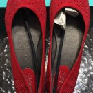 Women Shoe Size 7 / Women Red Shoe with stones