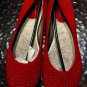 Women Shoe Size 7 / Women Red Shoe with stones