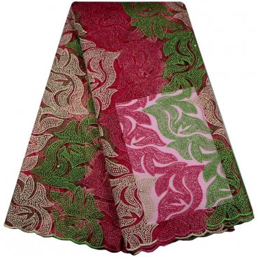 African Lace Fabric/ Swiss Lace Fabric/ Beaded Tulle Lace Fabric /5yards