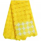 African Lace Fabric/ Swiss Lace Fabric/ Yellow Guipur Lace Fabric / 5 yards