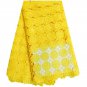 African Lace Fabric/ Swiss Lace Fabric/ Yellow Guipur Lace Fabric / 5 yards