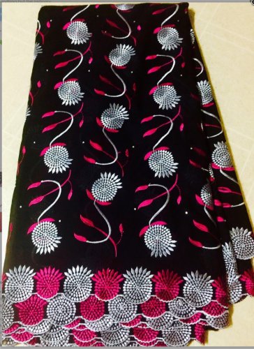 African lace fabric / Swiss Voile Lace fabric with rhinestones /  5yards