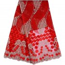 African lace fabric/Swiss Lace fabric/Red Tulle Lace fabric /5yards