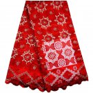 African lace Fabric / Swiss Lace Fabric / Red Tulle Lace Fabric / 5yards