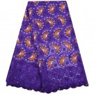 African Lace Fabric / Swiss Lace Fabric with Rhinestnes / 5 yards