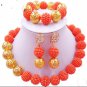 African Wedding Jewelry / orange beads jewelr set/