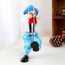 New Pull String Puppet Clown Wooden Marionette Joint Activit 4 Dolls