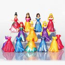 14pcs Set Detachable Dolls 8cm Snow White Princess Cinderell 6 Dolls