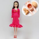 1pcs Diy Brown Hair Real Pregnant Mom Doll Have A Baby In He 2 Dolls