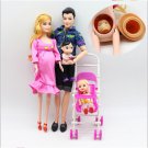 1set Family 5 People Dolls Suits 1 Mom 1 Dad 1 Girl 1 Boy 1 Dolls