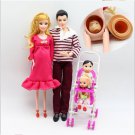 1set Family 5 People Dolls Suits 1 Mom 1 Dad 1 Girl 1 Boy 1 4 Dolls