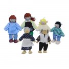 4pcs Lot Cute Wooden House Family People Dolls Kids Children 4 Dolls
