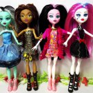 4pcs Lot New Style Monster Fun High Dolls Monster Draculaura 6 Dolls