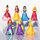 7pcs Set Snow White Princess Action Figure Ariel Rapunzel Me 5 Dolls