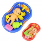 Baby Doll In Bath Tub With Shower Accessories Set Kids Prete 3 Dolls