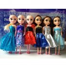 Disney Toys 6 Pcs Set Anime Cartoon Movies Frozen Princess A Dolls