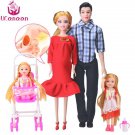 Family 5 People Dolls Suits 1 Mom 1 Dad 2 Little Kelly Girl 4 Dolls