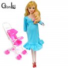 Gonlei Mom Baby Stroller Toy Pregnant Doll Mini Baby In Bell 3 Dolls