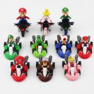 10pcs Set New Cute Super Mario Bros Kart Pull Back Car Motor Toy