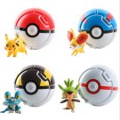 4pcs Lot Elf Grasping The Pokeball Toys Pikachu Elf Ball Pik Toy