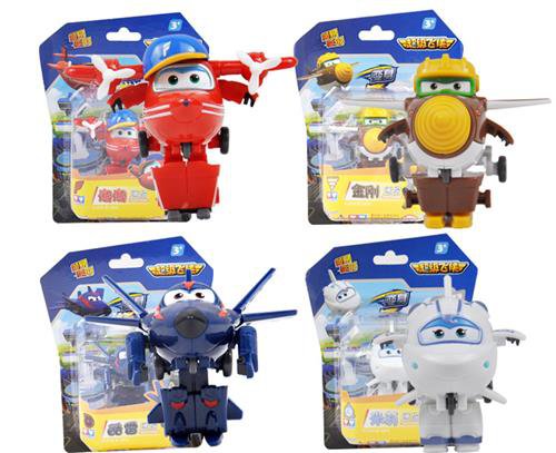 4pcs Set 7cm Super Wings Mini Airplane Robot Mira Paul Baby Toy