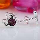 100 925 Sterling Silver Stud Earrings Red Cubic Zirconia Min 2 E4R