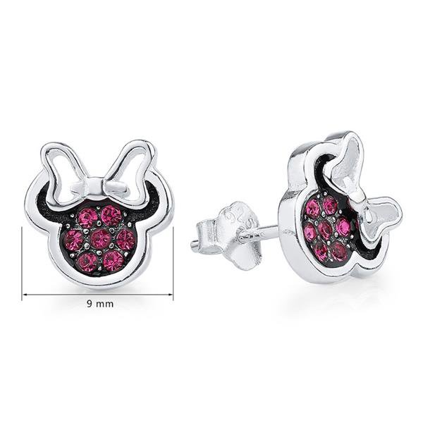 100 925 Sterling Silver Stud Earrings Red Cubic Zirconia Min 4 E4R