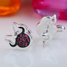 100 925 Sterling Silver Stud Earrings Red Cubic Zirconia Min E4R