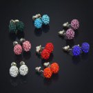14 Pairs Set 8mm Shamballa Brand Earrings Micro Disco Ball S 2 E4R