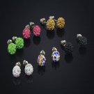14 Pairs Set 8mm Shamballa Brand Earrings Micro Disco Ball S E4R