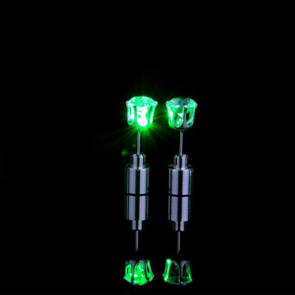 1pair Charm Led Earring Light Up Crown Glowing Crystal Stain E4R