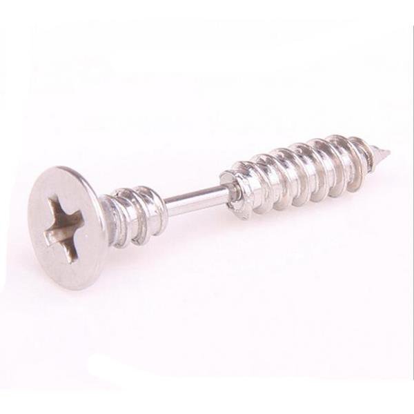 1pair Steampunk Screw Stud Earrings Fashion Design Stainless E4R