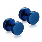 316l Stainless Steel Earrings Double Sided Round Bolt Stud E E4R