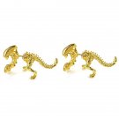4 Colors Alien Earrings Dinosaur Earring Black Enamel Stud E 4 E4R