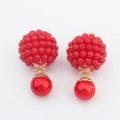 5 Colors Brand Double Side Imitation Pearl Fashion Earring T E4R