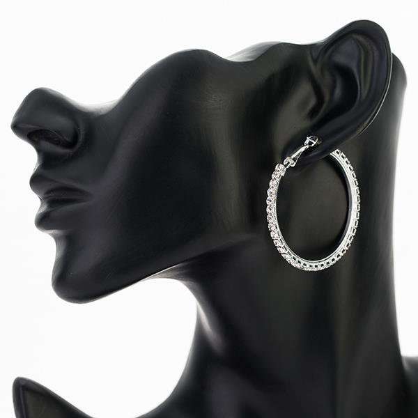 5 Size 30 70mm Big Circle Hoop Earrings Crystal Basketball W E4R