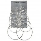 6 Pair Set Vintage Gold Silver Color Big Circle Earrings For 2 E4R