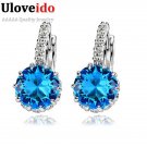 8 Colors Silver Pink Blue Crystal Large Crystal Earrings Wit 3 E4R