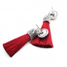 Ajojewel Antique Jewelry Round Crystal Silk Tassel Earrings E4R
