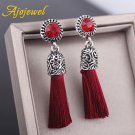Ajojewel Antique Jewelry Round Crystal Silk Tassel Earrings 3 E4R