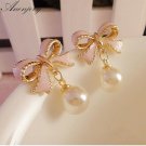 Anenjery High Quality Delicate Gold Color Pink Drops Of Oil 2 E4R