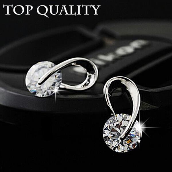 Austria Crystal Wedding Pendientes Mujer Silver Color Z E4R