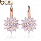 Bamoer 3 Colors Luxury Gold Color Flower Stud Earrings With 2 E4R